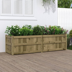 Garden Planter Natural Pine Treated Pine Wood 70.9 x 19.7 x 19.7 in A949-837508 Garden Planter Natural Pine Treated Pine Wood 70.9 x 19.7 x 19.7 in A949-837508