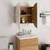  Bathroom Cabinet Oak, White Engineered wood, Glass, PVC, Copper A949-345586