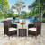 3 Pcs Outdoor Rattan Wicker Furniture Set-Beige - Color: Beige D681-HW63850BN