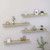  Wall Shelf Set of 4 Sonoma oak MDF 31.5 in x 3.5 in x 1.2 in A949-326686