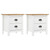  Bedside Cabinet Set of 2 White and Honey Brown Solid Pine Wood A949-288910