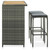  Bar Set Grey PE rattan, steel, solid acacia wood A949-313474