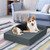 Orthopedic Dog Bed with Headrest and Removable Washable Cover-Grey - Color: Gray D681-PU10032GR