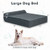 Orthopedic Dog Bed with Headrest and Removable Washable Cover-Grey - Color: Gray D681-PU10032GR