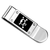 LO4131 - Rhodium Brass Money clip with Epoxy  in Jet A874-LO4131