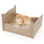 Elevated Pet Bed Frame with Rails and Cute Headboards-Walnut B593-PS7851