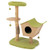 43 Inch Wooden Cat Tree with Padded Top Perch-Green - Color: Green D681-PV10099GN