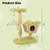 43 Inch Wooden Cat Tree with Padded Top Perch-Green - Color: Green D681-PV10099GN