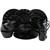 Elama Retro Chic 16-Piece Glazed Dinnerware Set in Black D970-ELM-RETROCHIC-BLACK