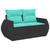  5 Piece Patio Sofa Set with Cushions Black Poly Rattan A949-3327207