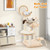 4-in-1 Large Wooden Cat Tower with Space Capsule Nest for Indoor Cats - Color: Beige D681-PV10111