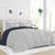 Full/Queen 3-Piece Microfiber Reversible Comforter Set in Navy Blue and Grey Q280-NAVP5610