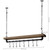 FarmHome Rustic Industrial 8 S-Hooks Ceiling Mounted Hanging Pot Rack Q280-FHPR1488