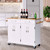 White Kitchen Cart Island with Wood Top 2 Drawers and Bottom Storage Cabinet Q280-GKTCW2092736581