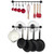 Set of 2 - Black Metal Wall Mounted Pot Rack with 20 Hanging Hooks Q280-CSWMPRS369145284