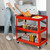 Red Steel Frame Kitchen Serving Utility Cart on Wheels with 2 Bottom Shelves Q280-RTUCSFW891573692