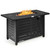 60,000 BTU Brown Rectangular Portable LP Gas Propane Fire Pit Table Q280-GRFC3014