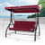 3 Seat Outdoor Porch Swing with Adjustable Canopy-Wine - Color: Wine D681-NP11065WIN