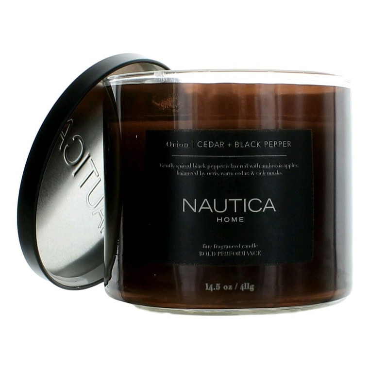 Nautica 14.5 oz Soy Wax Blend 3 Wick Candle - Orion Cedar & Black Pepper R654-cnocbp145