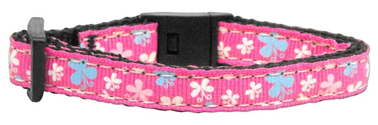 Butterfly Nylon Ribbon Collar Pink Cat Safety S528-125-005 CTPK