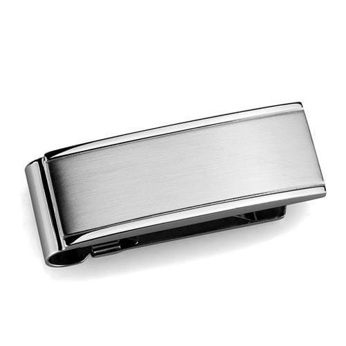 TK2070 - High polished (no plating) Stainless Steel Money clip with No Stone A874-TK2070
