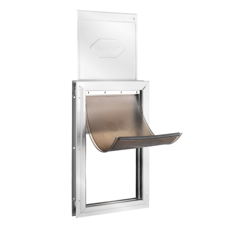 VEVOR Pet Door for Door with Lock and? Magnetic Flap System Aluminum Frame XL E415-MSCWMXLMLHJ1SJ25PV0
