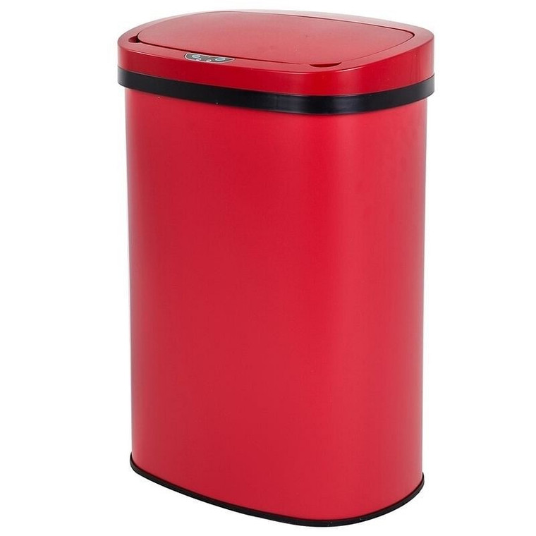Red 13 Gallon Stainless Steel Motion Sensor Trash Can Q280-REQA9811