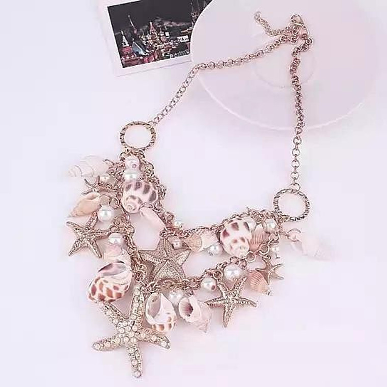 Sweet Nature Necklace With Sea Shells F369-8529184016