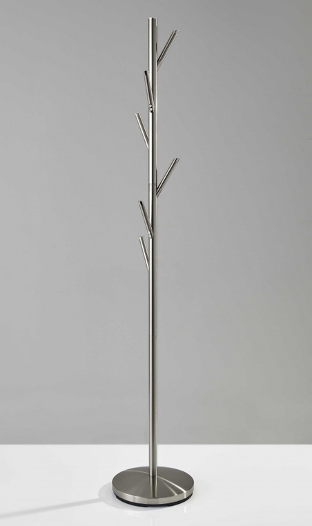 67" Brushed Steel Coat Tree Rack N270-372943