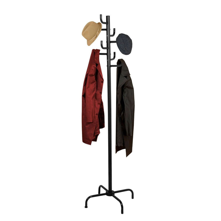 Black Metal Coat Rack Entry Hall Tree Hat Rack Q280-HBCR35