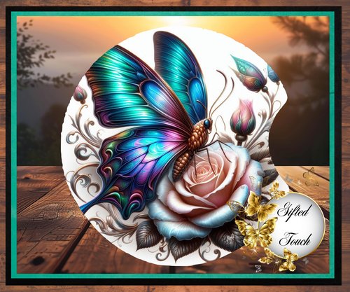 Glossy Butterfly Car Coasters