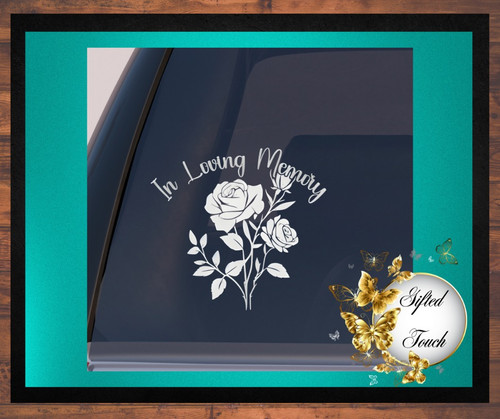 Rose "In Loving Memory" Decal