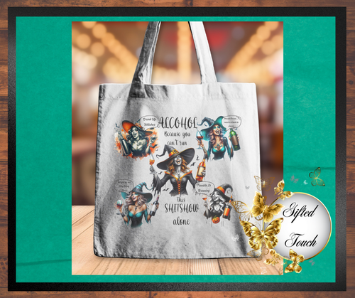 Drunk Witch Tote Bag