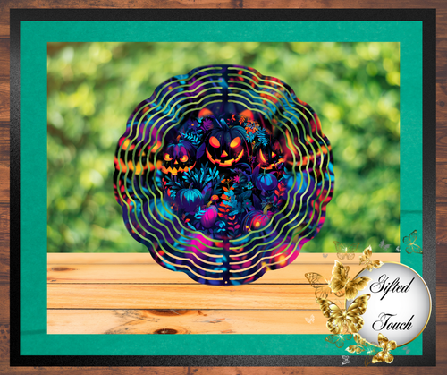 Neon Jack-O-Lantern Wind Spinner