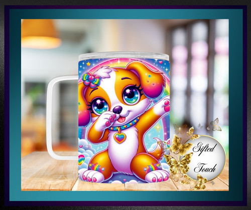 Vibrant Puppy Steel Mug