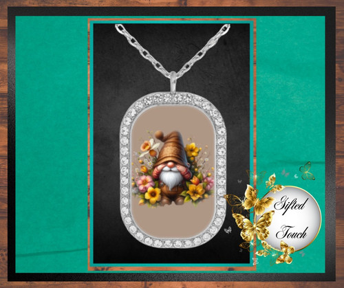 Earth Gnome Rhinestone Necklace