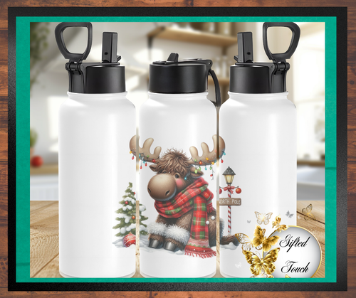 Christmas Moose Water Bottle