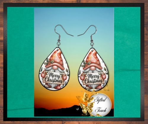 Merry Christmas Gnome Earrings