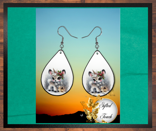 Lil White Reindeer Earrings