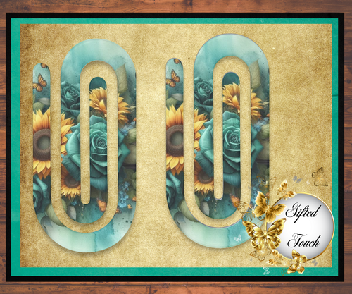 Turquoise And Sunflowers Paperclip