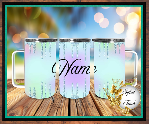 Turquoise Drips Steel Mug (20)