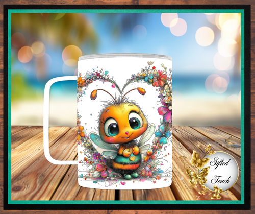 Heart & Bee Steel Mug