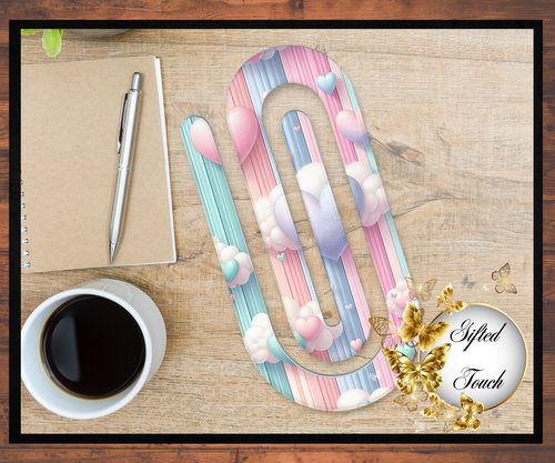 Pastel Clouds & Hearts Paperclip