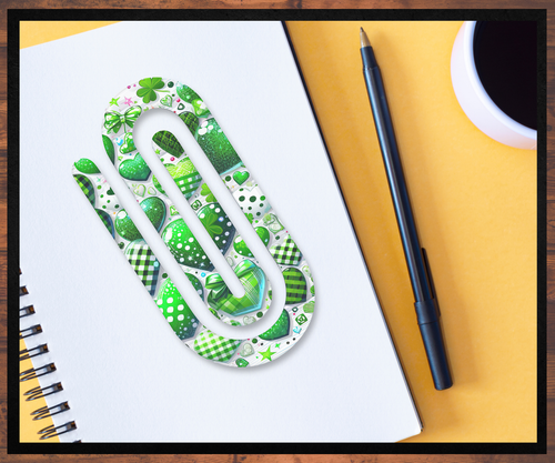 Green Hearts Paperclip