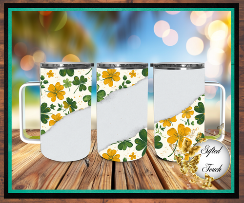 Green & Gold Shamrock Steel Mug (20)