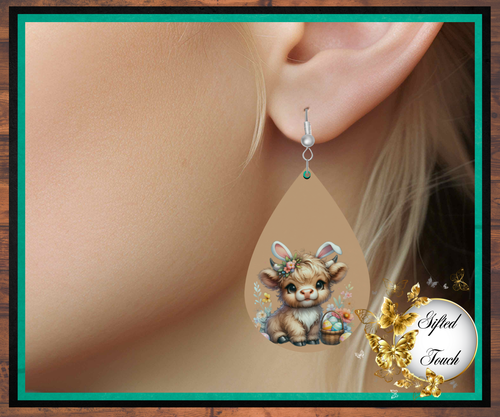 Easter Highland Cow Earrings