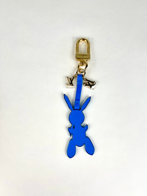 Louis Vuitton Friends Leather Embroidered Blue Doll Rabbit LV Letters  Pendant Bag Charm/Keychain MP2917