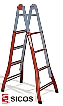 SCALA ACCIAIO FERRO ALLUNGABILE MT.4 (4+4 GRADINI)