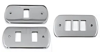 COPRINTERRUTTORE 2 POSTI CROMO SATINATO MIRA