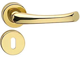 MANIGLIA VALERIA CAPRI C/ROSETTA Q.8 OTTONE LUCIDO